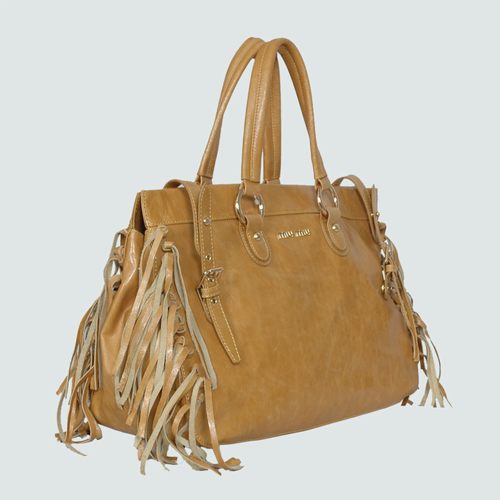 90265 Miu Miu in pelle nappa lucida Tote Bags 90265 Grano